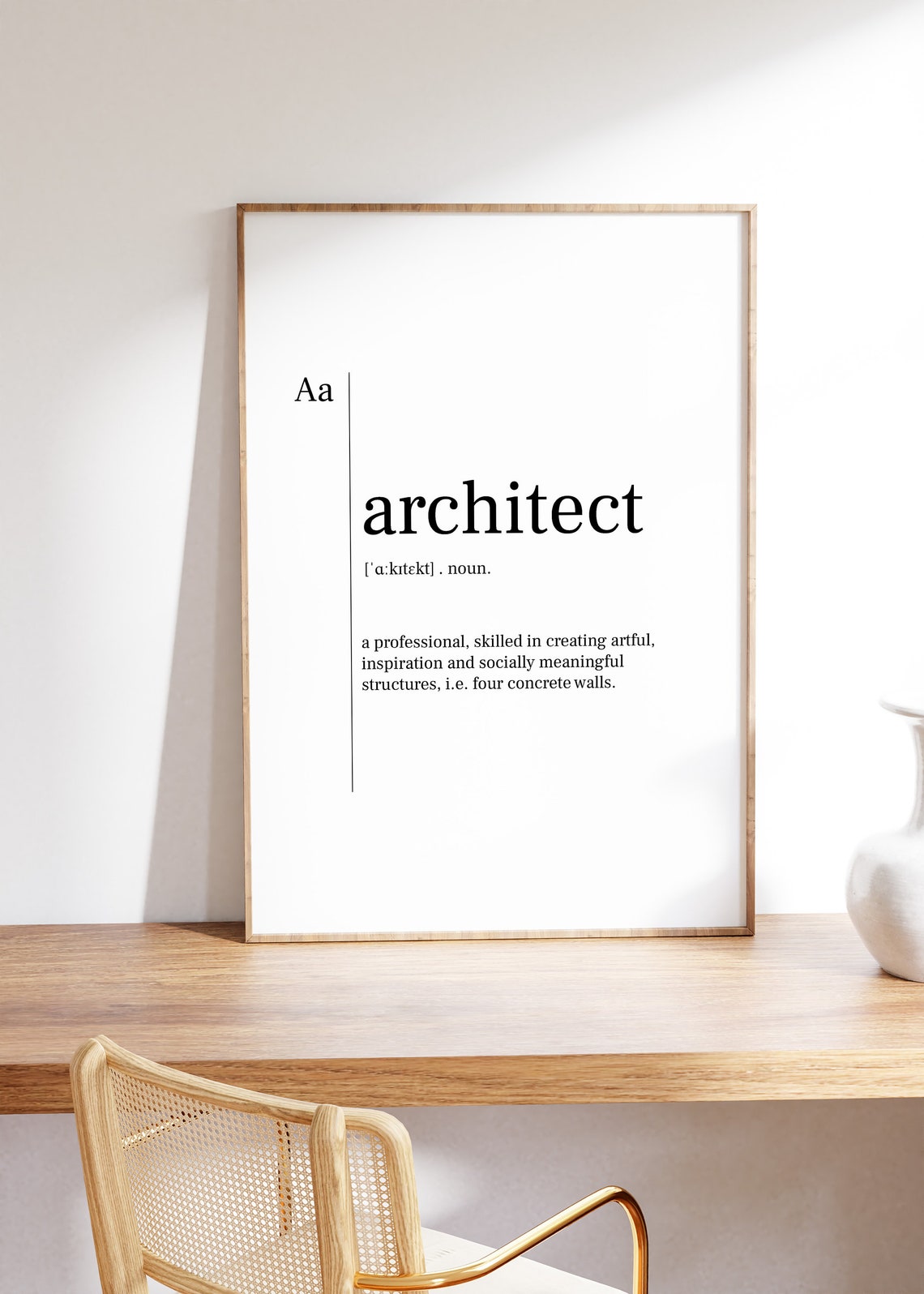 Architect Funny Dictionary Definition Design Office Humor Gift Poster - Image 2