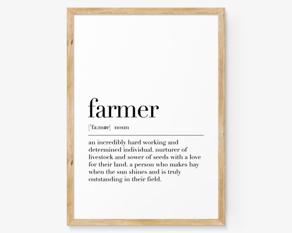 Farmer Farmer Quote Poster Farmer Definition Print Funny Wall Art Art Dictionary Poster Home Wall Decor