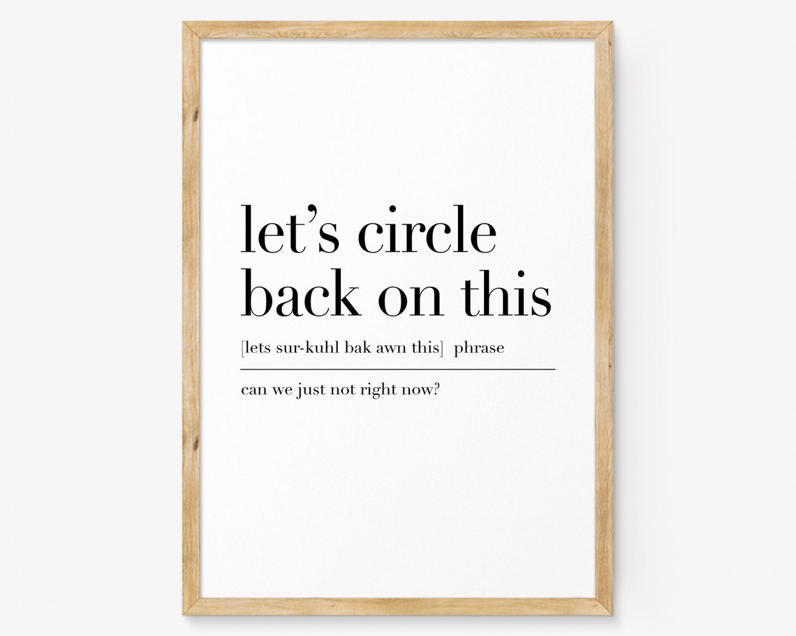 Lets Circle Back on This Funny Corporate Definition Office Poster