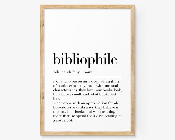 Bibliophile Definition Book Lover Reading Dictionary Quote Poster