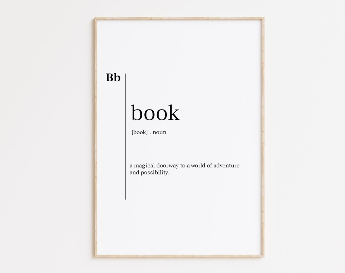 Book Dictionary Definition Reading Lovers Library Typography Poster