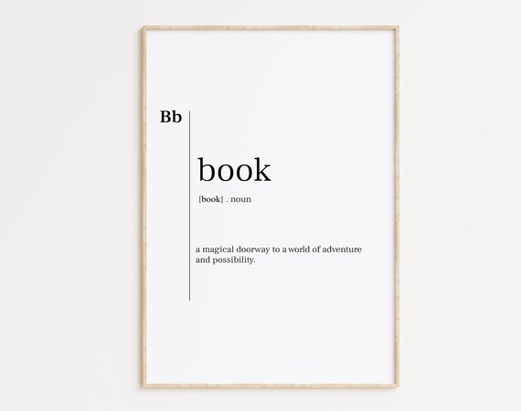 Book Dictionary Definition Reading Lovers Library Typography Poster