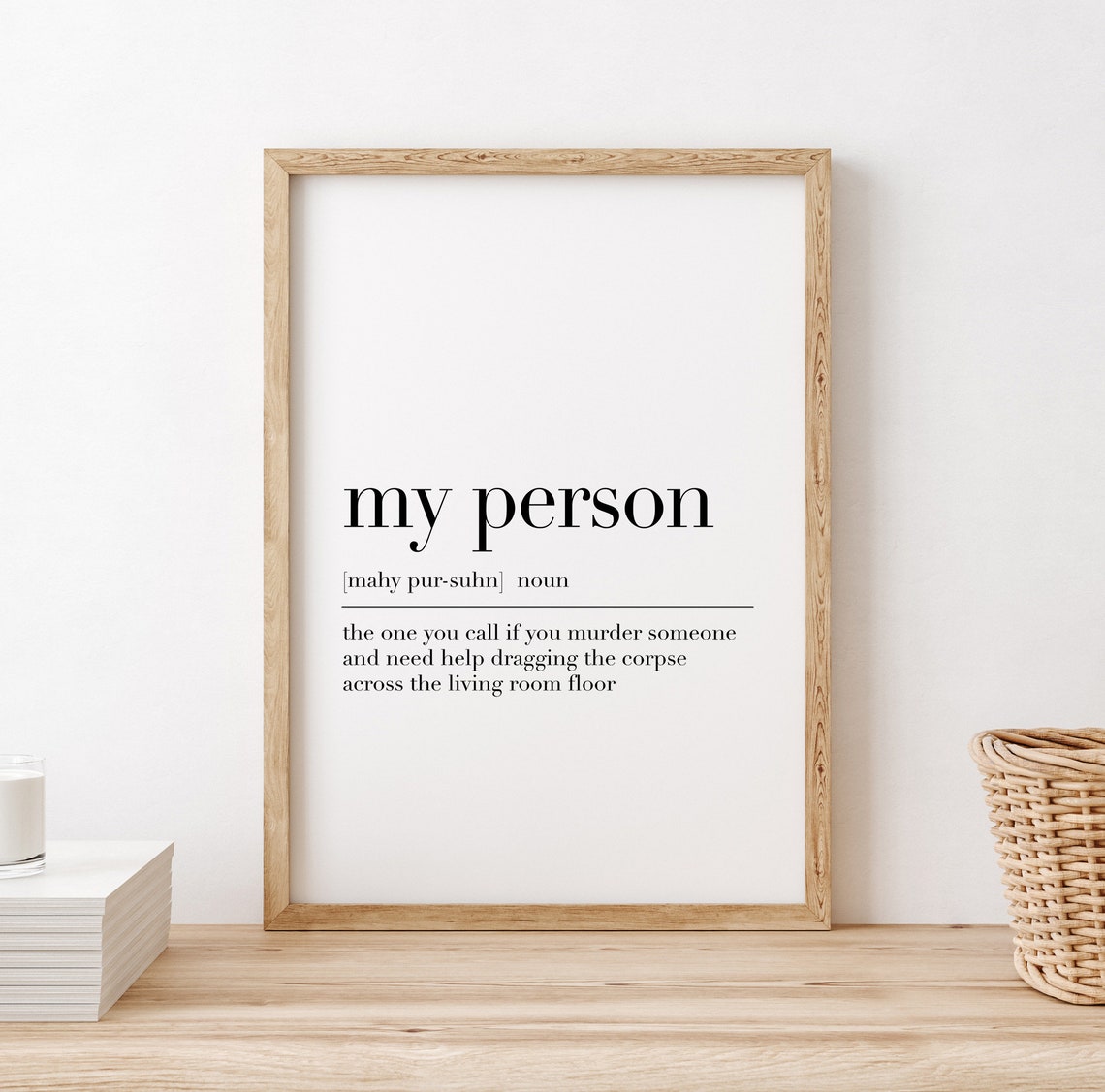 My Person My Person Definition Print My Person Quote Poster My Person Wall Decor My Person Gifts Funny Wall Decor - Image 2