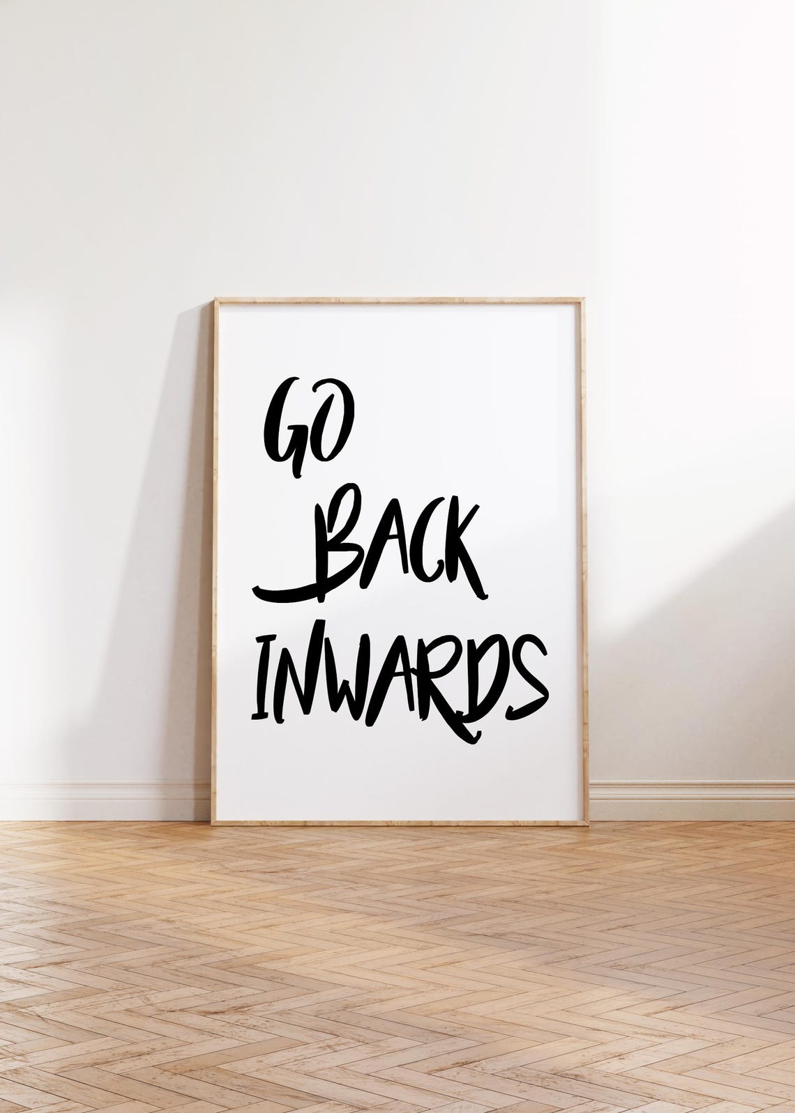 Go Back Inwards Print Minimalist Typography Art