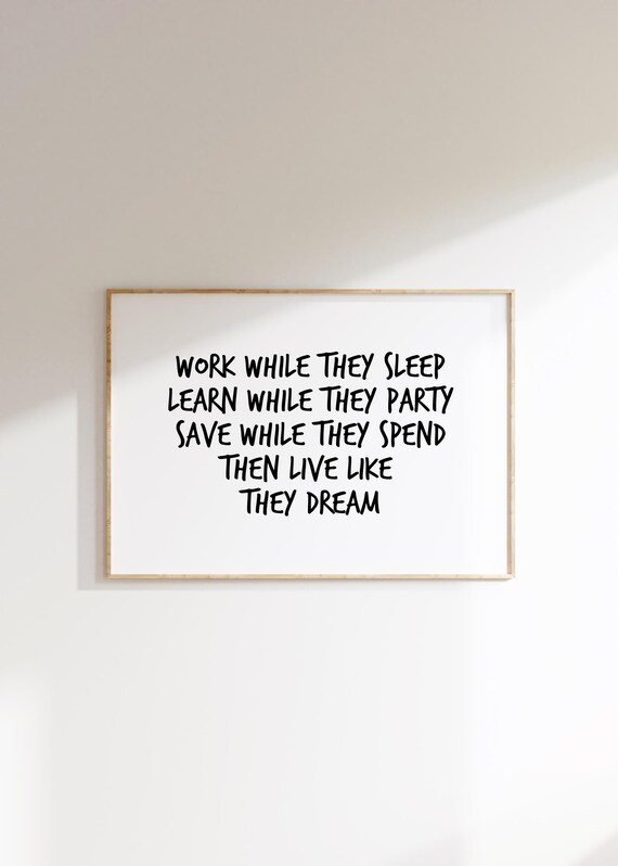 Live Like They Dream Print Motivational Typography Art