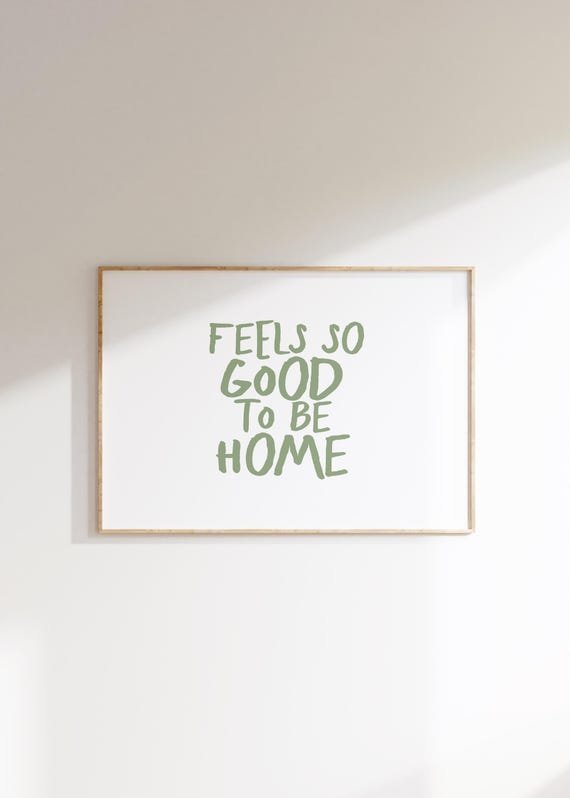 Sage Green Home Quote Print Trendy Minimalist Wall Art