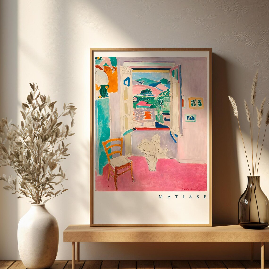 Matisse Pink Abstract Art Print, Open Window