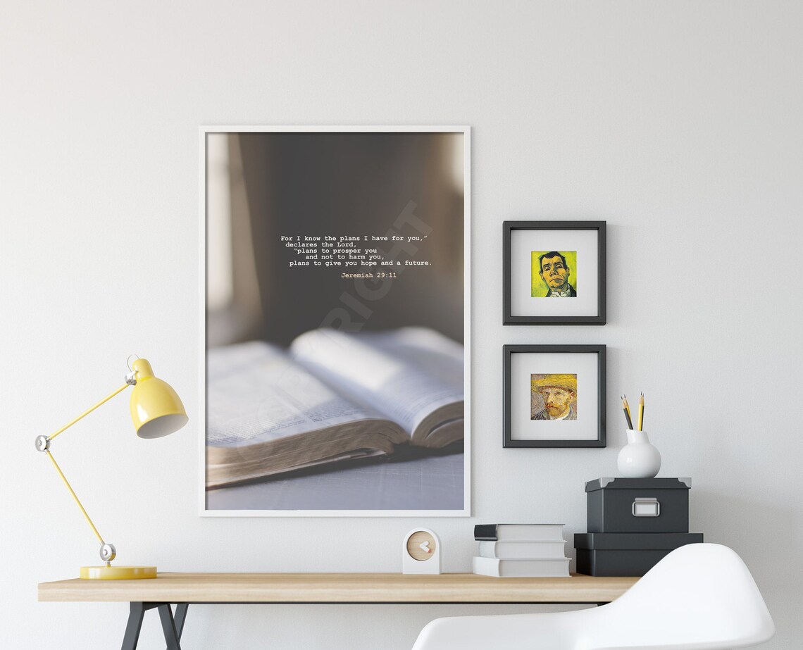 Jeremiah 29:11 Bible Verse Poster with Open Book Still Life Photography - Image 4