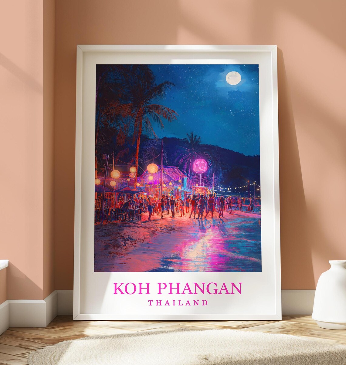 Koh Phangan Thailand Full Moon Travel Poster