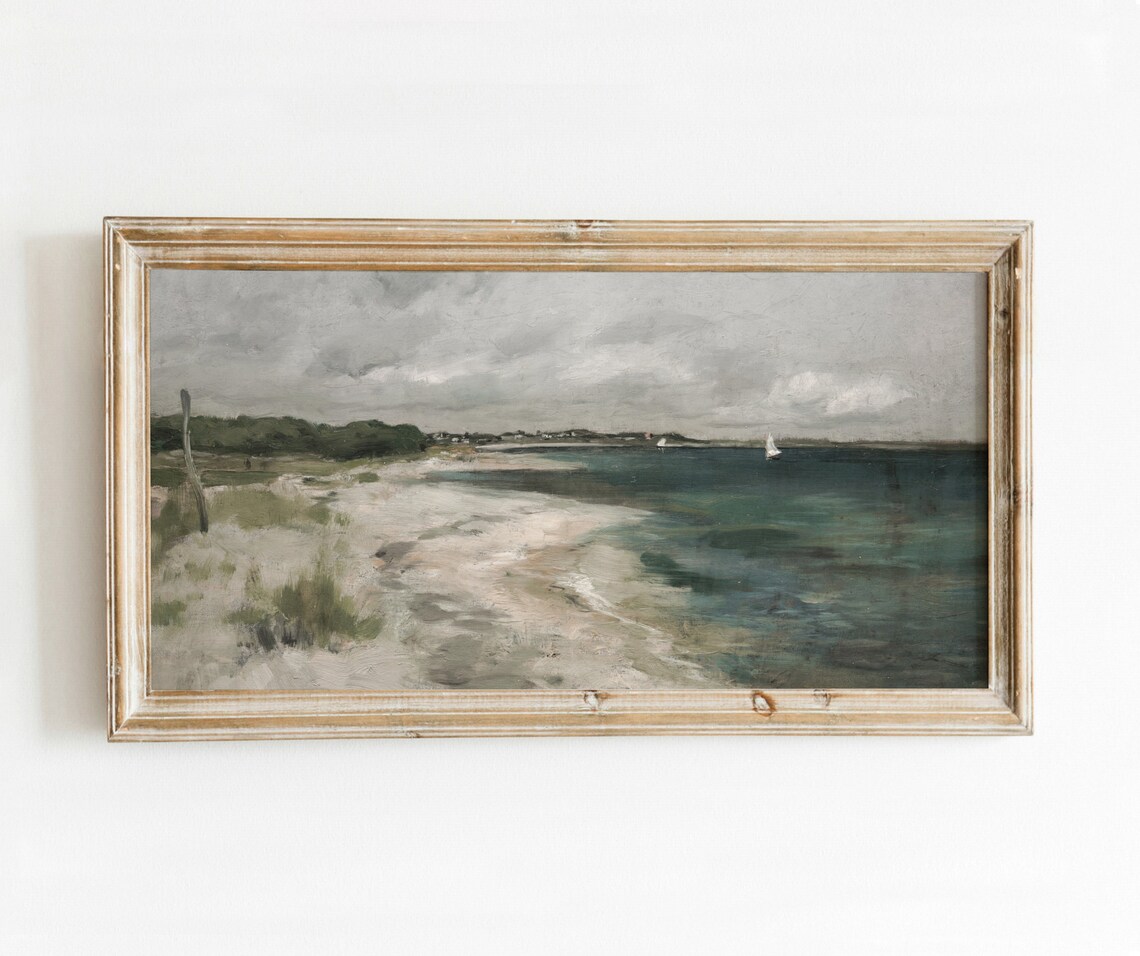 Dark Shore Vintage Moody Coastal Art Print - Image 3