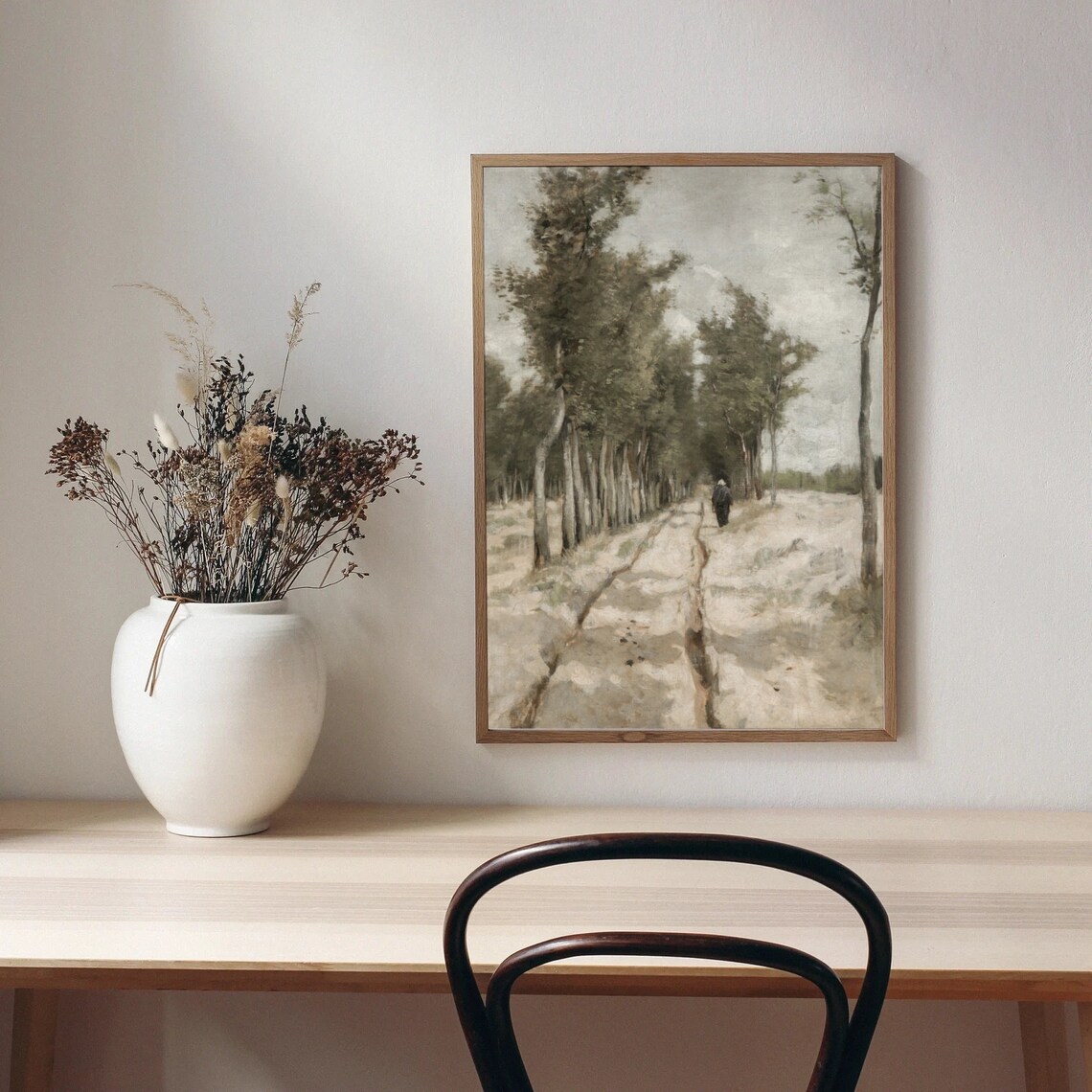 Tower Lane Vintage Landscape Painting, Tree-Lined Avenue - Image 2