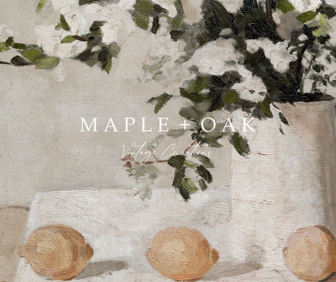 Flowers and Lemons Vintage Kitchen Art Print - Image 2