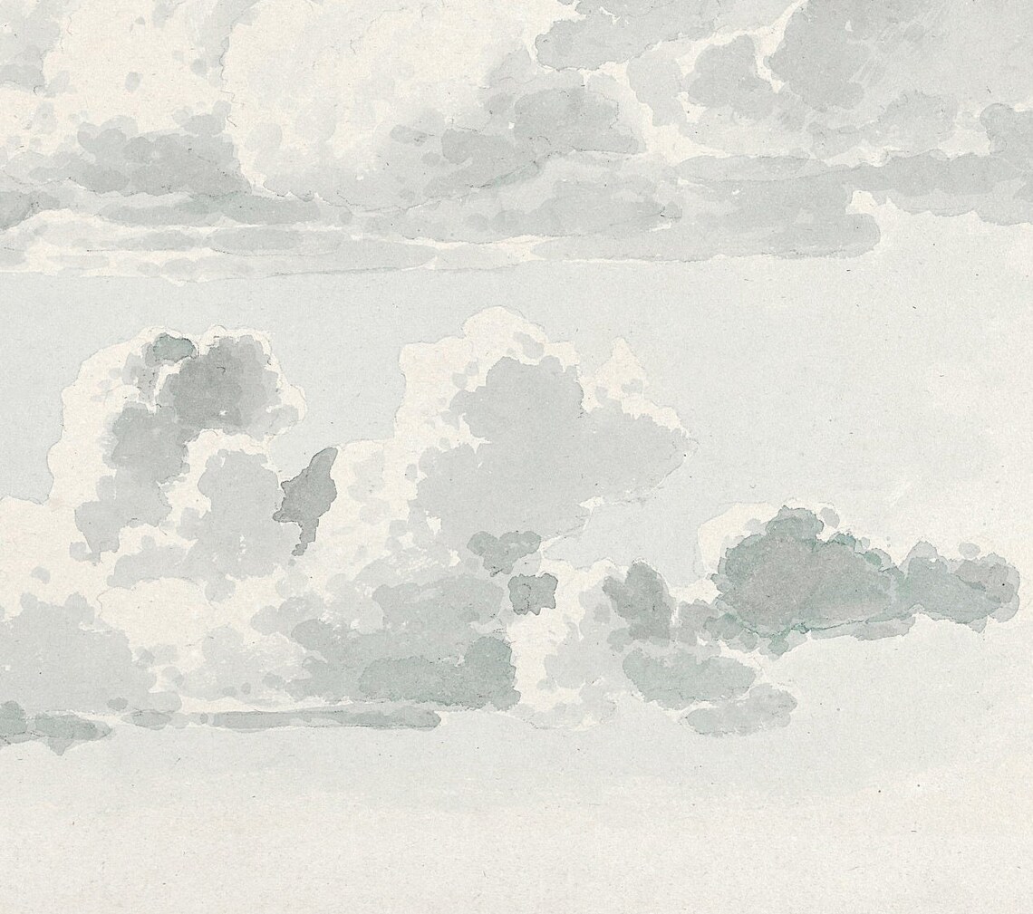 Black And White Cloud Study Vintage Sky Art Print - Image 3