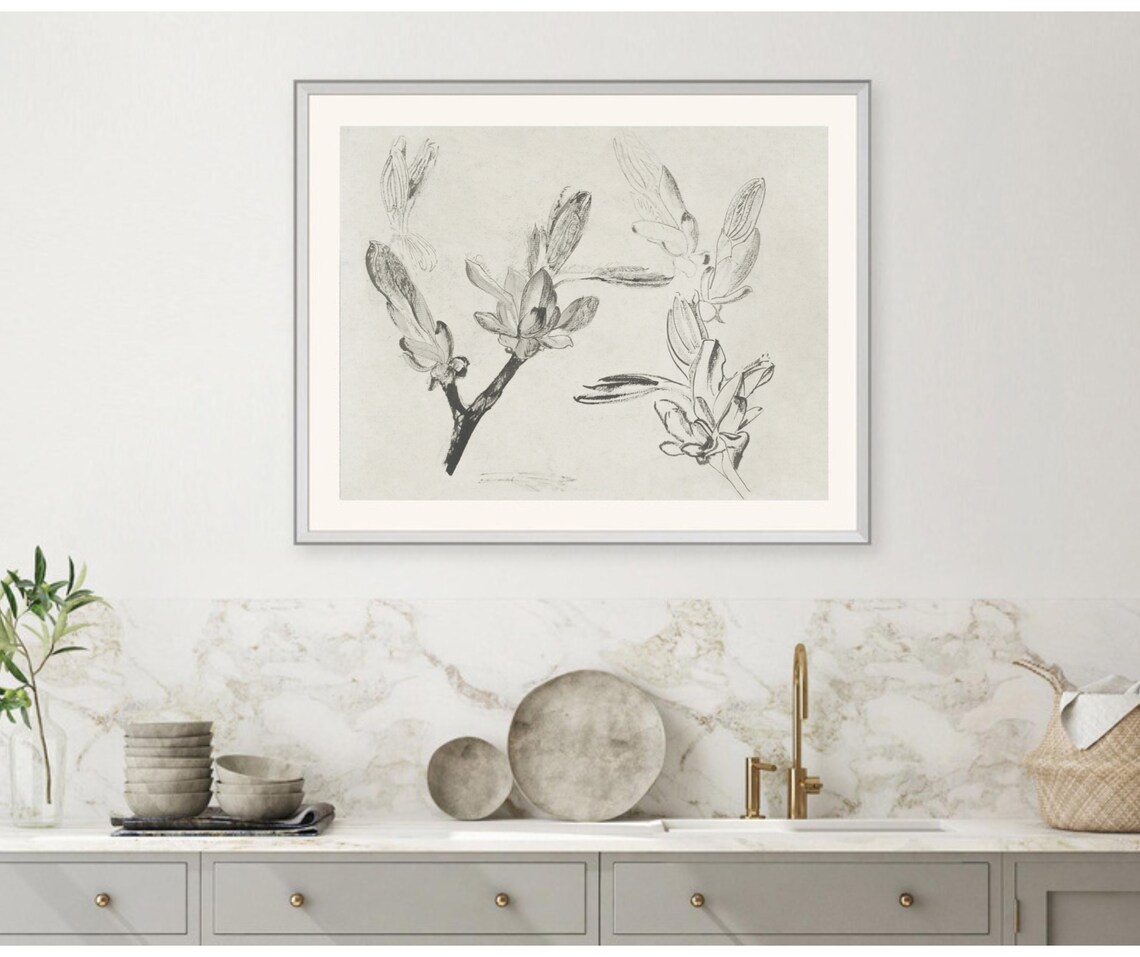 Budding Branches Sketch, Vintage Botanical Art Print - Image 3