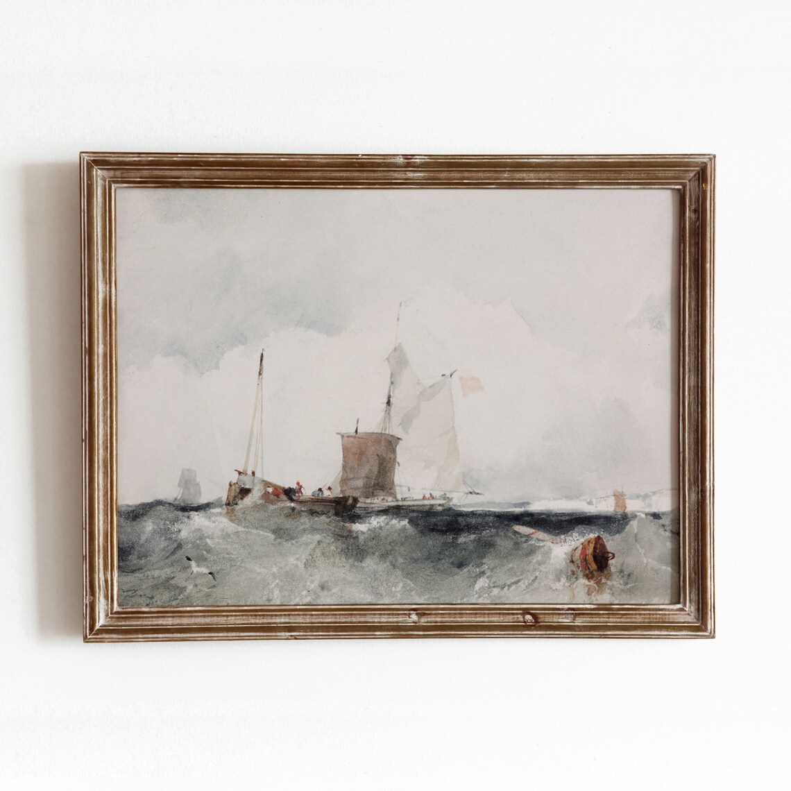 Choppy Seas Vintage Nautical Ocean Art Print