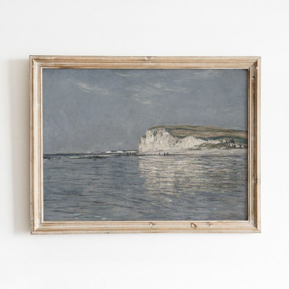 White Cliff Vintage Coastal Landscape, Art Print
