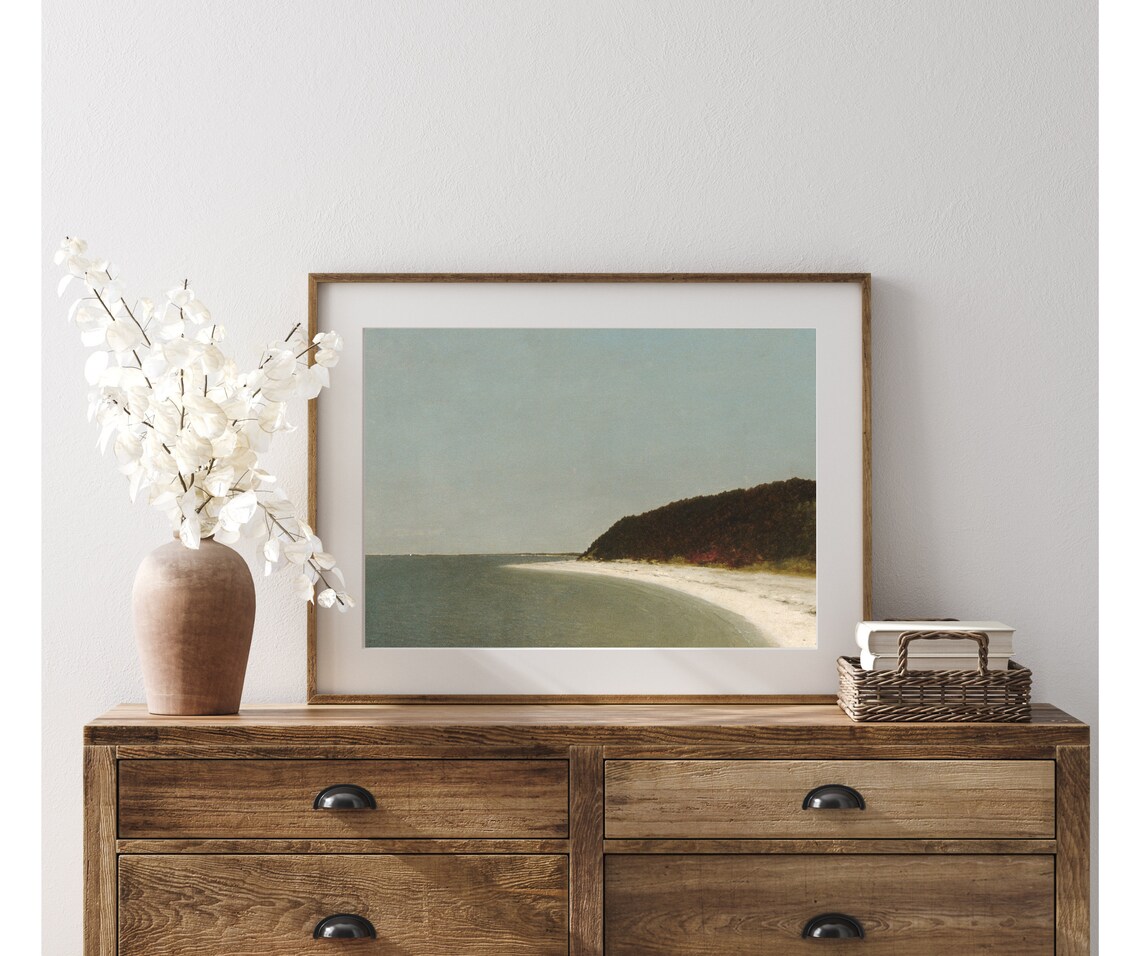 Moody Beachscape Vintage Coastal Beach Art Print - Image 2