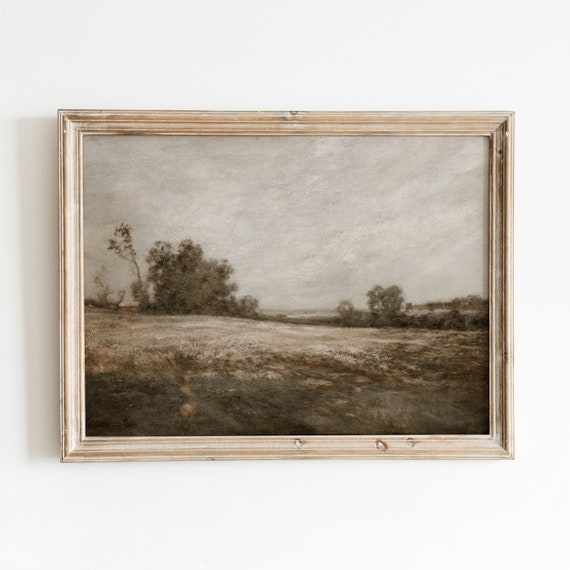 Antique Autumn Vintage Moody Landscape Art Print