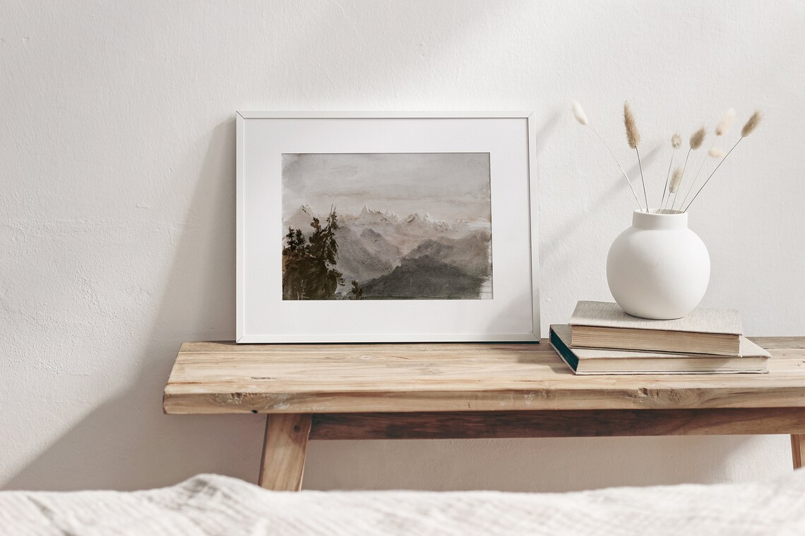 Autumn In The Alps Vintage Mountain Range Art Print - Image 3