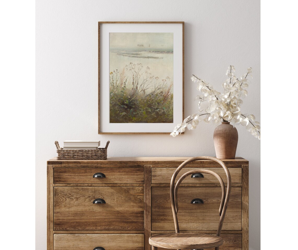 The Shore Vintage Shoreline Botanical Landscape Art Print - Image 2
