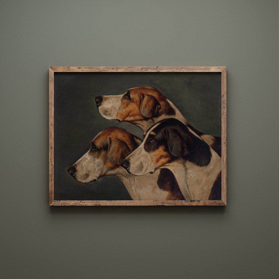 Three English Foxhounds Vintage Dog Art Print - Image 2