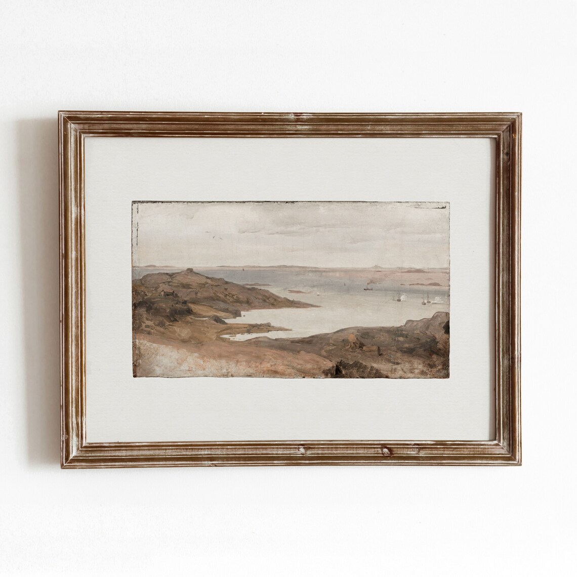 Swedish Harbor Vintage Coastal Landscape Art Print