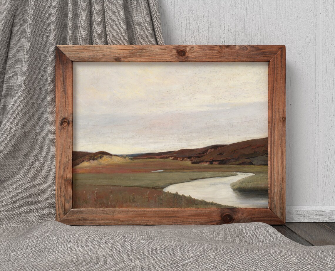 Winding River Landscape Vintage Stream Art Print - Image 4