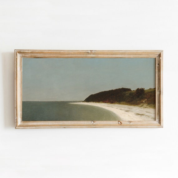 Moody Beachscape Vintage Coastal Beach Art Print