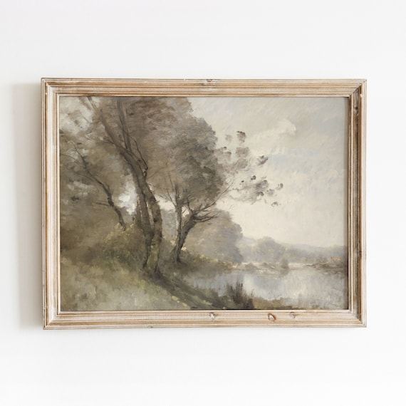 On The Vienne Vintage River Landscape Art Print