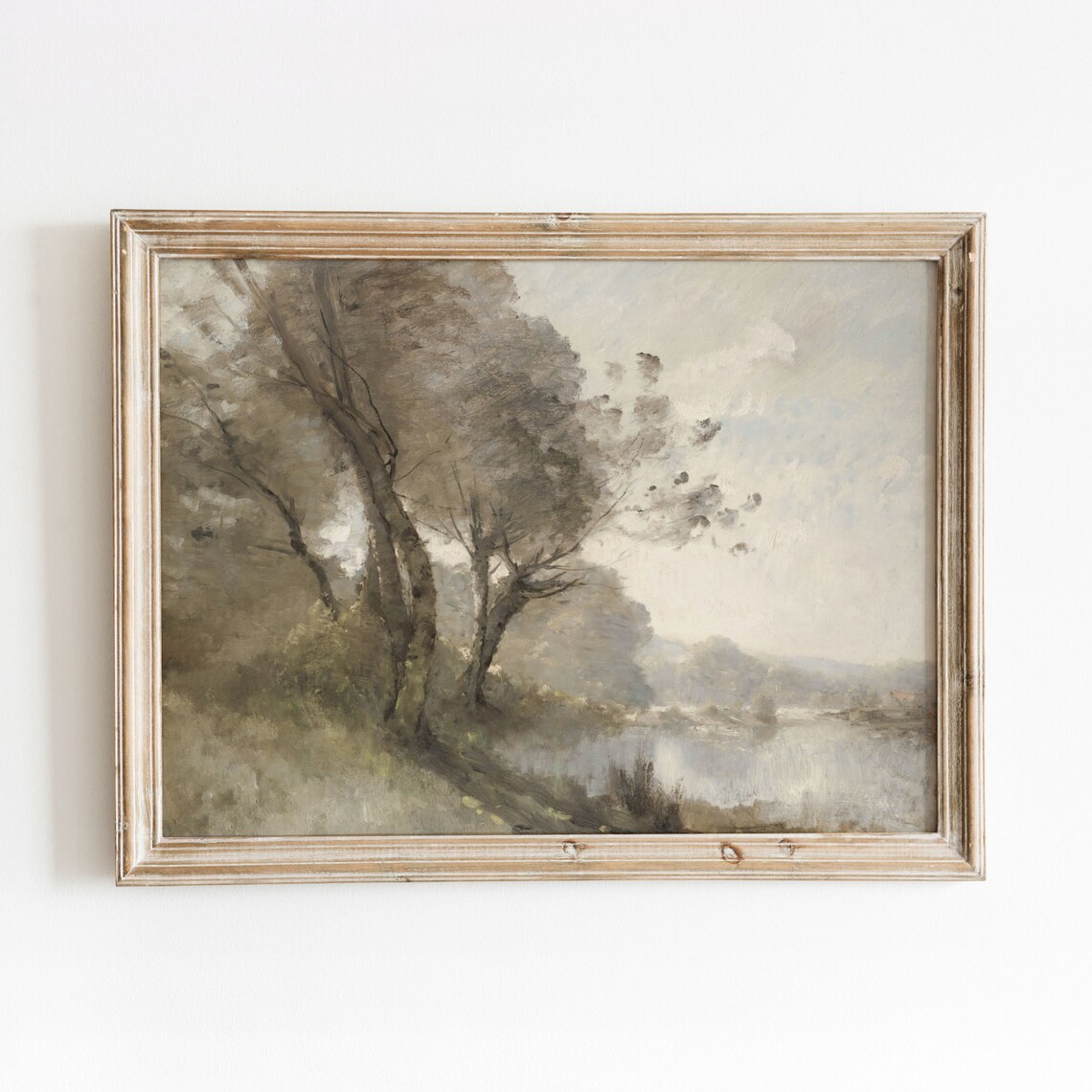 On The Vienne Vintage River Landscape Art Print