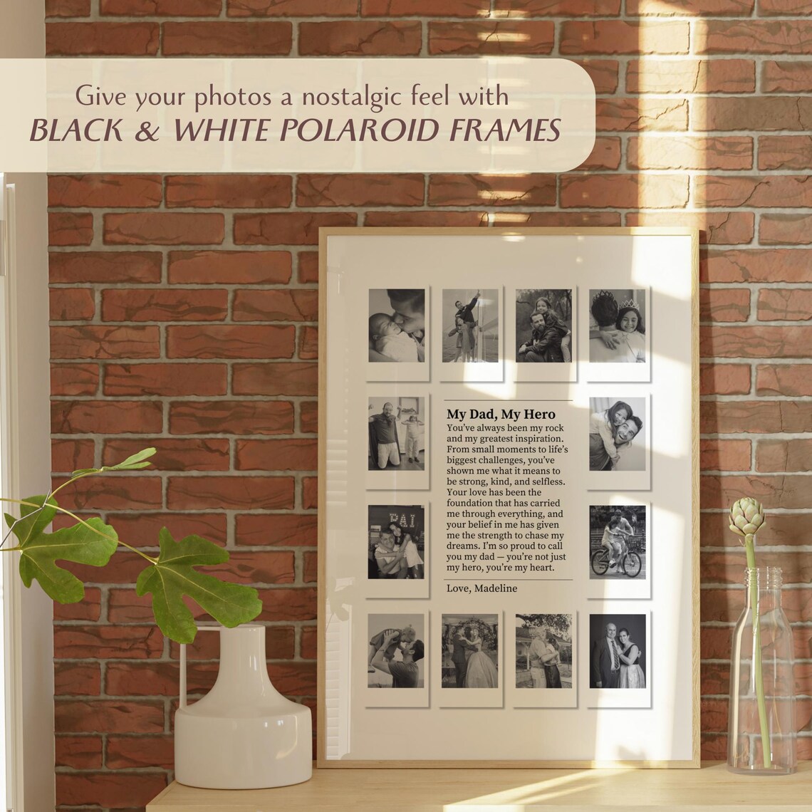 Custom Polaroid Photo Collage Dad Definition Gift - Image 4