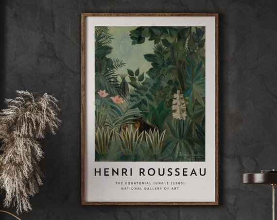 Henri Rousseau The Equatorial Jungle 1909 Exotic Landscape Art Poster