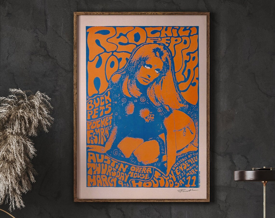 Red Hot Chilli Peppers Vintage Music Poster