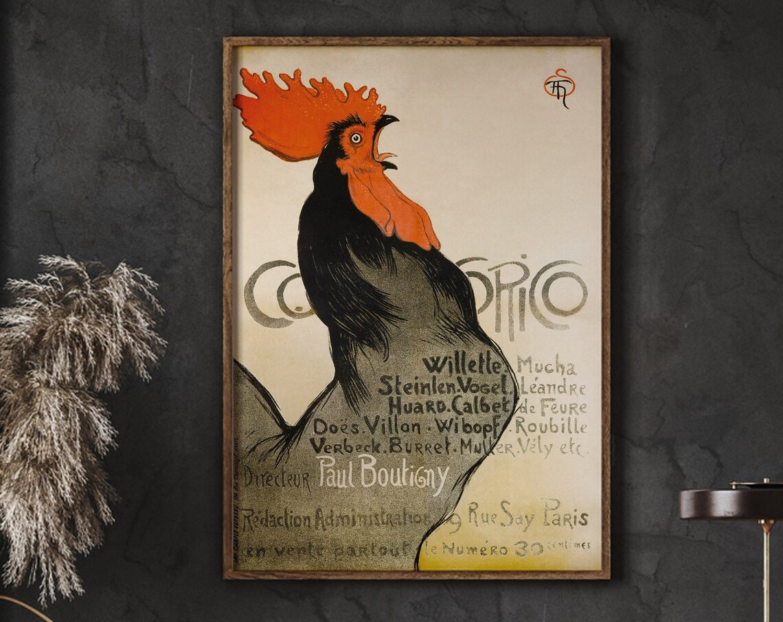 Cocorico Magazine Cover 1899 Poster Print