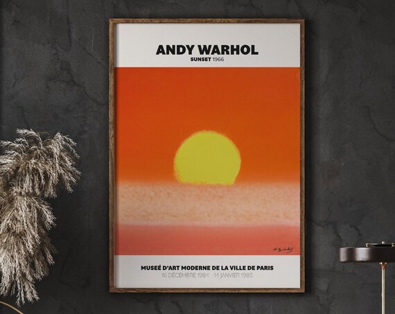 Andy Warhol Sunset 1966 Paris Museum Exhibition Screenprint Poster
