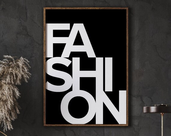 Fashion Bold Typography Black White Modern Minimalist Wall Poster