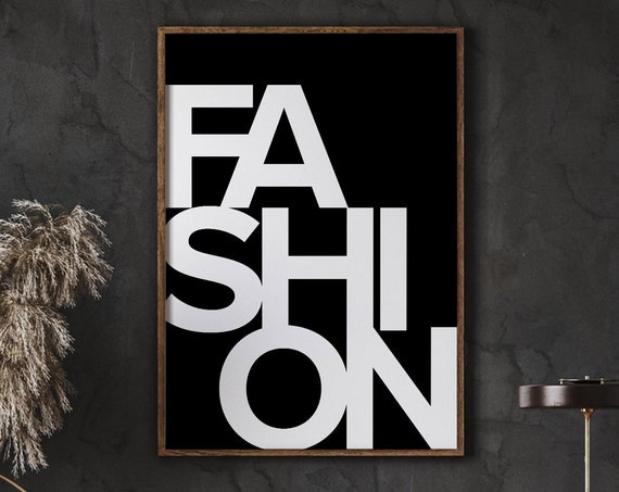 Fashion Poster Print Black And White Quote Wall Art Decor Living Room Bedroom Instant