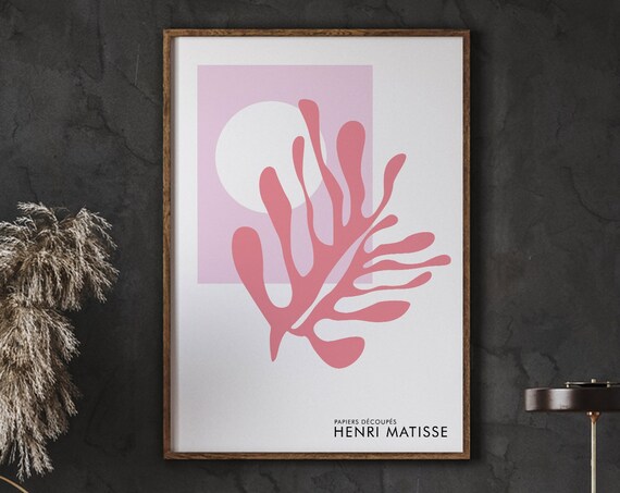 Henri Matisse Pink Coral Leaf Cutout Minimalist Gallery Art Poster