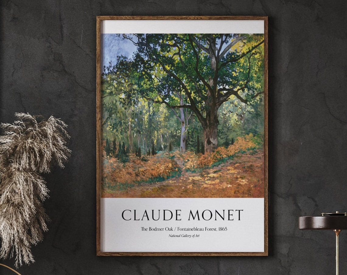 Claude Monet The Bodmer Oak Fontainebleau Forest 1865 Impressionist Poster