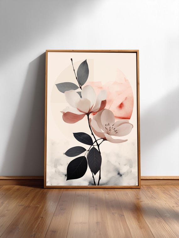 Cherry Blossom Study Light Pink Japandi Floral Print
