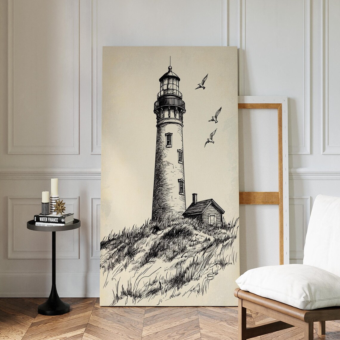 Vintage Lighthouse Illustration, Nautical Art Print
