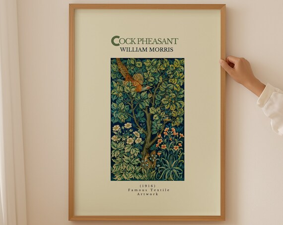 William Morris Cock Pheasant 1916 Textile Artwork Classic Poster