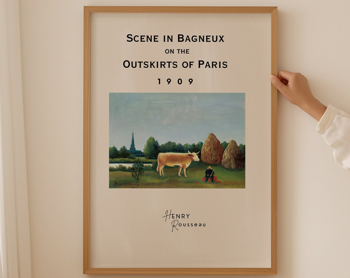Henri Rousseau Bagneux Paris Outskirts 1909 Cow Field Rural Poster