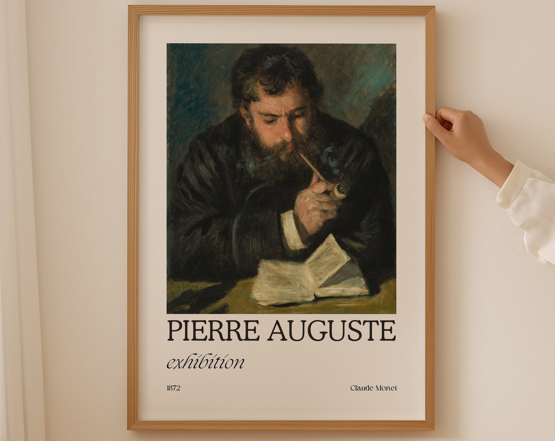 Claude Monet 1872 Reading Portrait Pipe Pierre Auguste Poster