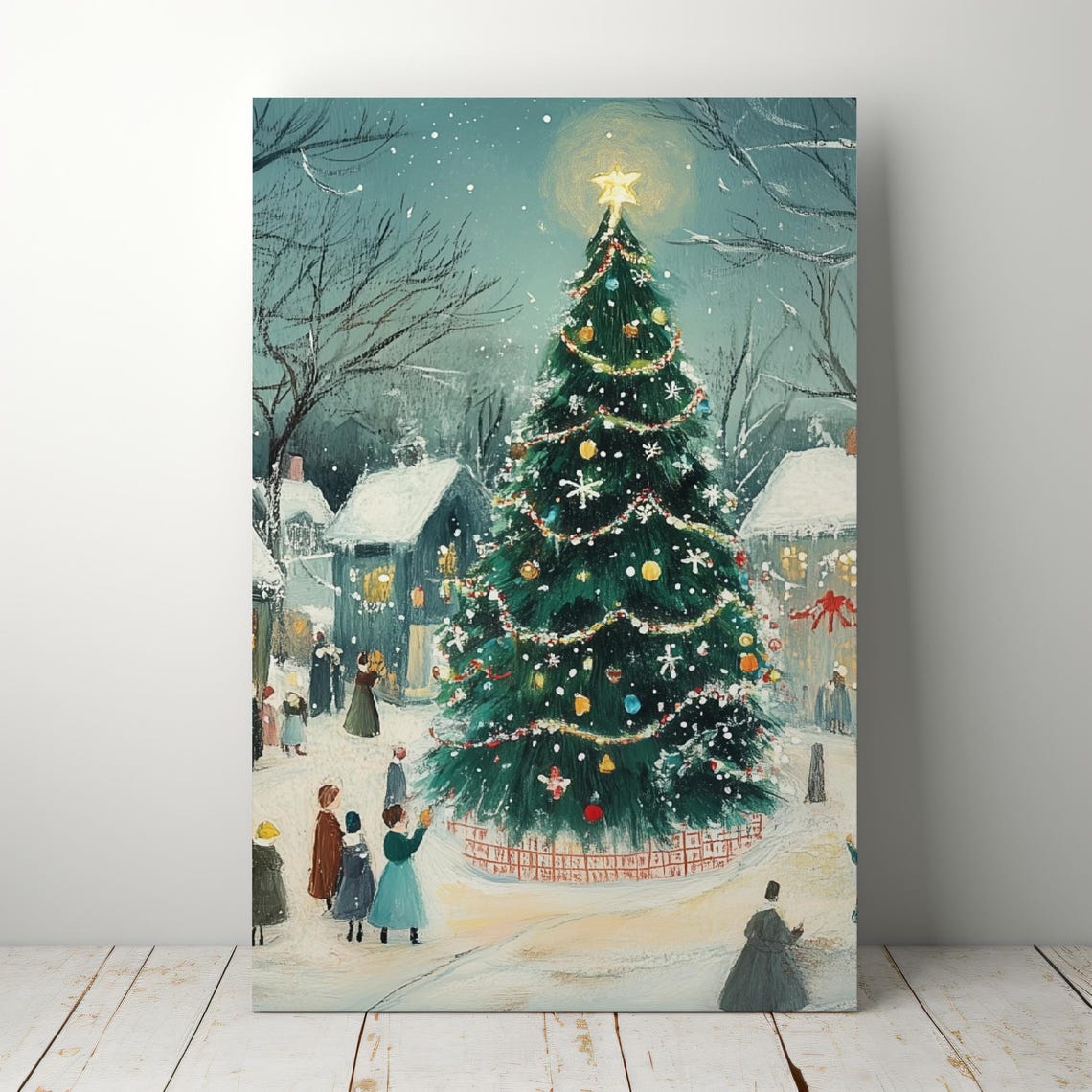 Christmas Tree Wall Art Cute Christmas Eve Art Christmas Decor Cozy Winter Decor Christmas Decor - Image 4