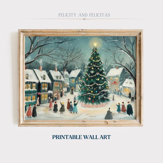 Christmas Tree Wall Art Cute Christmas Holiday Art Christmas Decor Cute Winter Decor Christmas Decor