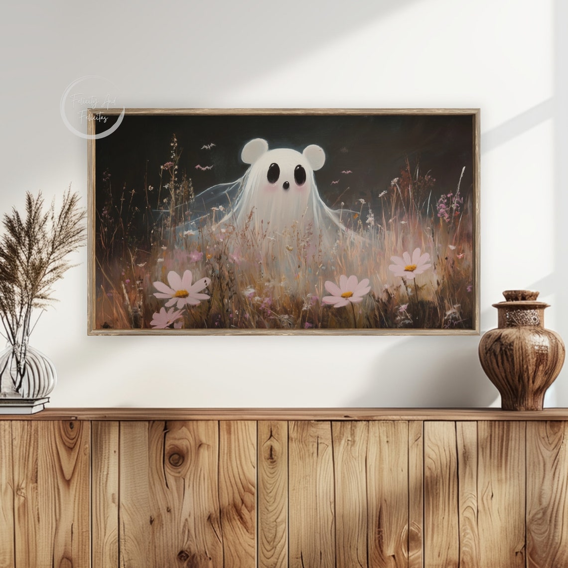 Halloween Mouse Ghost Frame Tv Art Cute Ghost Mouse Frame Tv Art Spooky Season Screensaver - Image 6