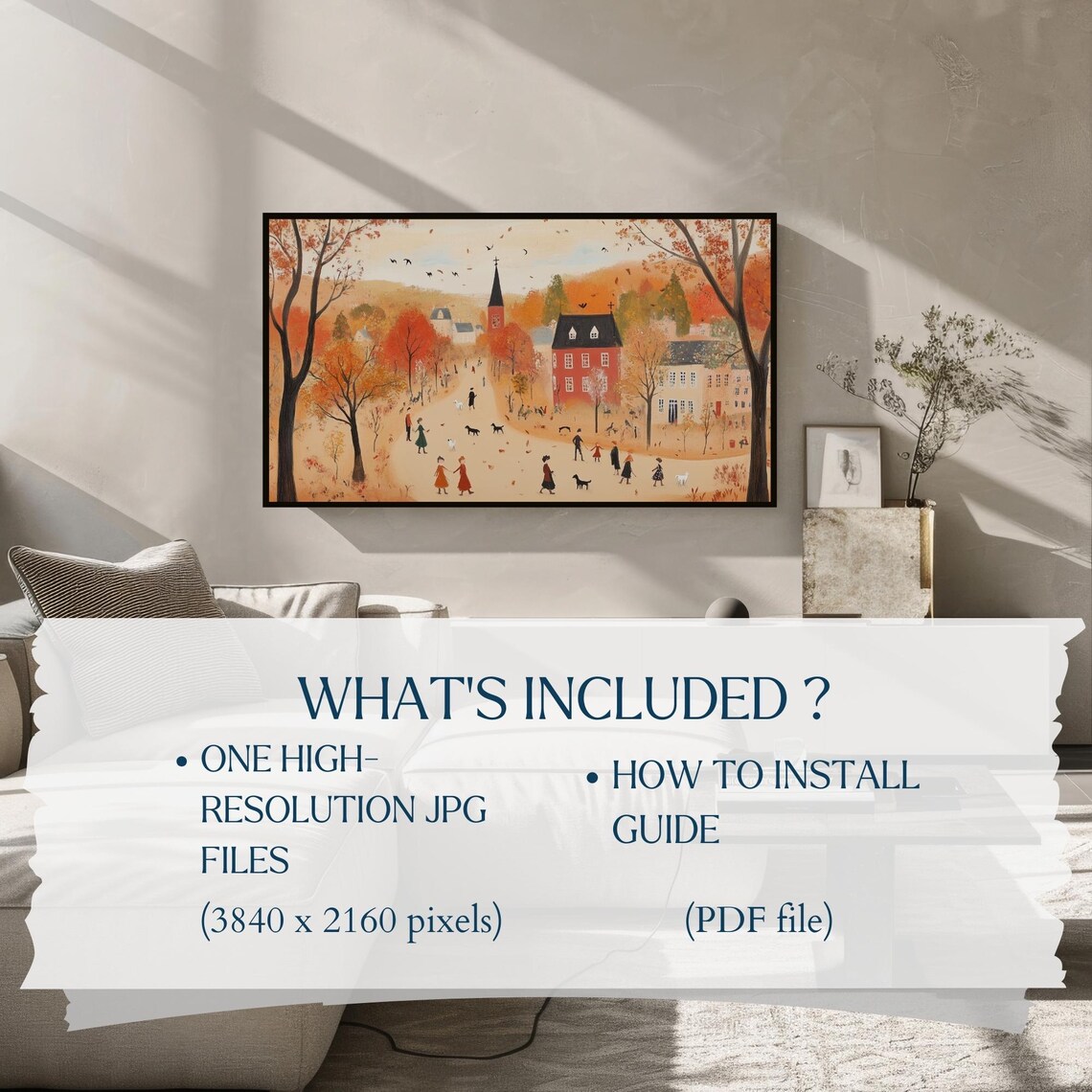 Cozy Autumn Landscape Art, Cottagecore Wall Art - Image 2
