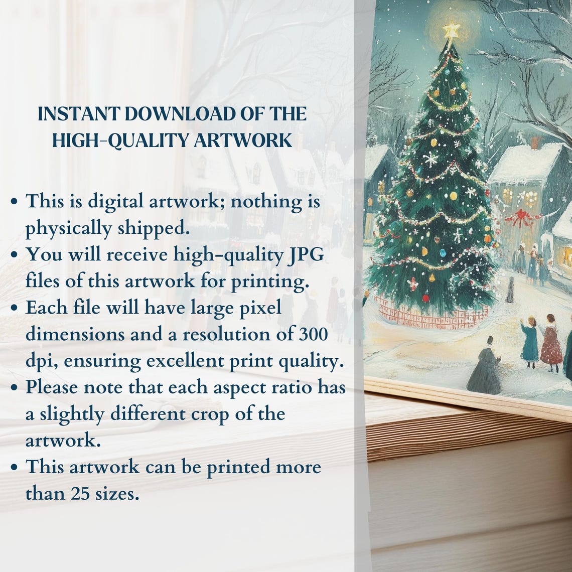 Christmas Tree Wall Art Cute Christmas Holiday Art Christmas Decor Cute Winter Decor Christmas Decor - Image 2