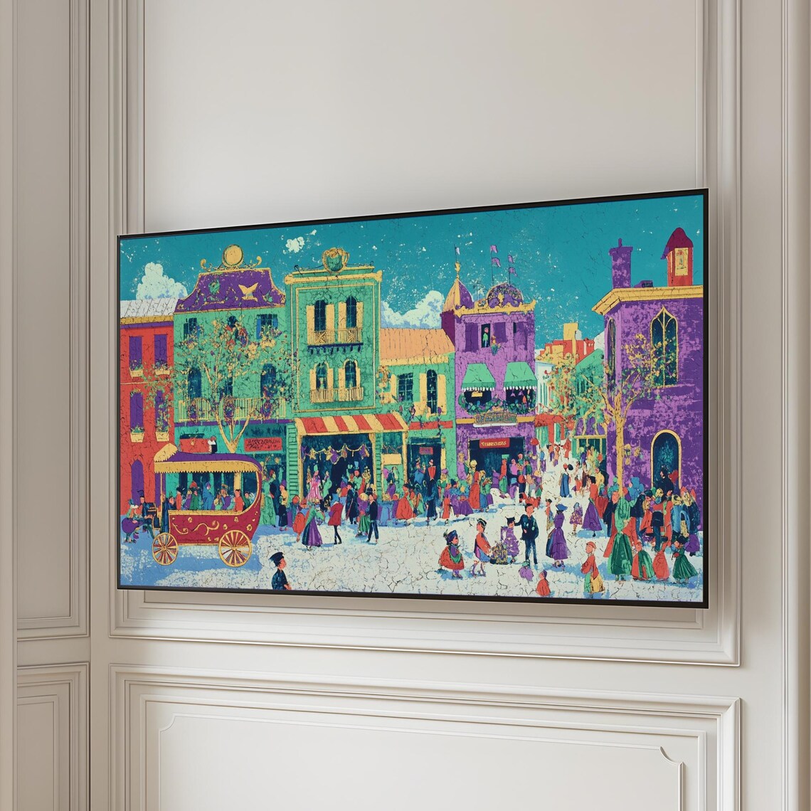 Mardi Gras Carnival Street Festival Celebration Folk Art Poster - Image 5